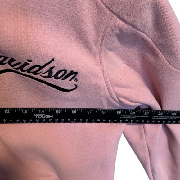 Harley Davidson- Soft Shell Zip Front Lightly Padded Pink Hoodie Jacket, M - Picture 10 of 14